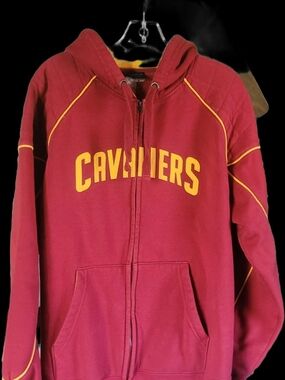 Cavaliers Maroon Zip-Up Hoodie with Gold Trim